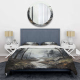 Meandering Road Thorugh Forest - Duvet Cover Set
