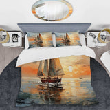 Minimalism Sailboat Rhythms I - Duvet Cover Set