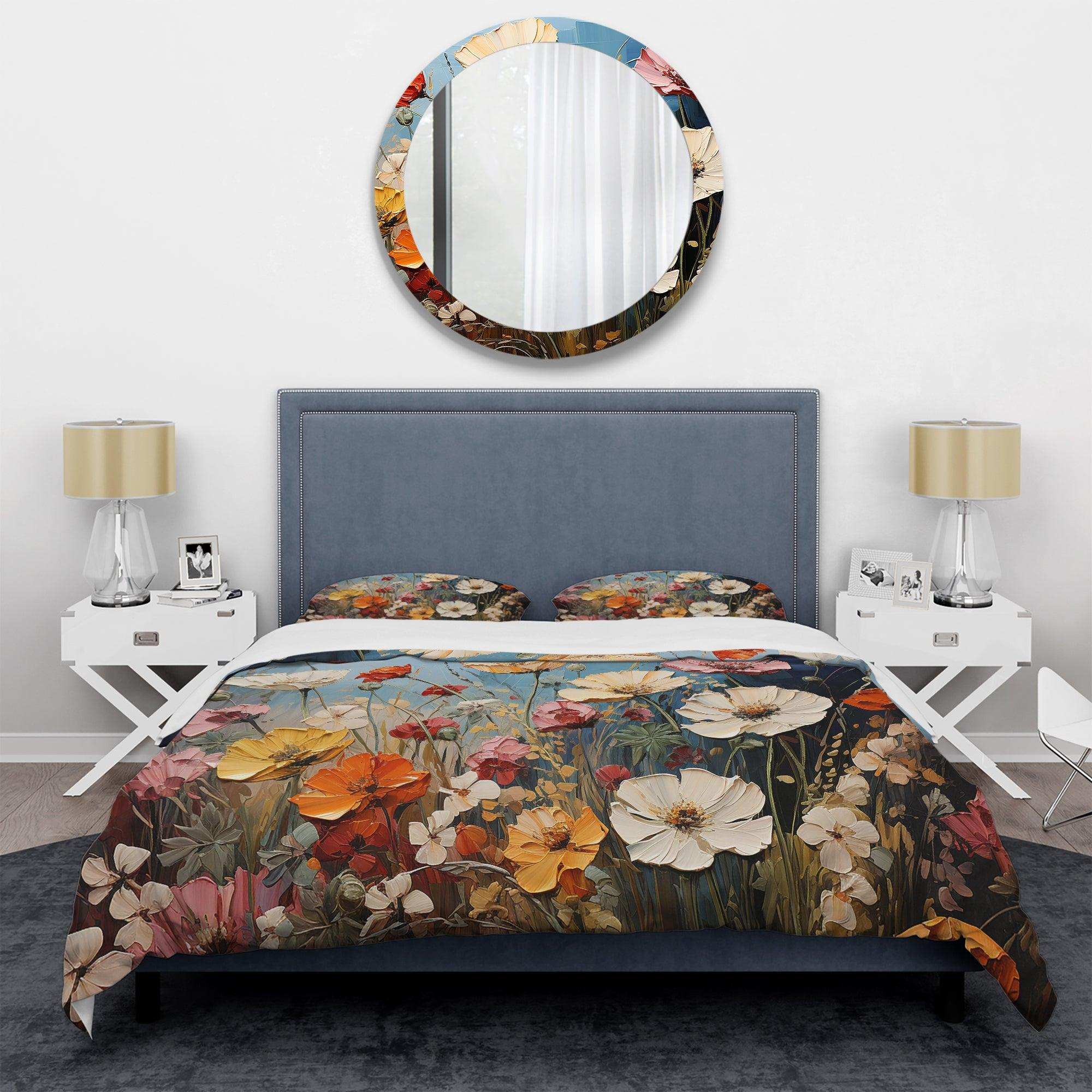 Abstract Seasonal Flowers Watercolor I - Duvet Cover Set