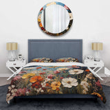 Abstract Seasonal Flowers Watercolor I - Duvet Cover Set