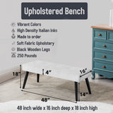 Yellow And Teal Natural Botanical Harmony" Upholstered Floral Bench - Bohemian Bench