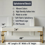 Watercolor Flower Printed Pattern" Upholstered Floral Bench - Traditional Bench