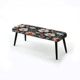 Watercolor Flower Printed Pattern" Upholstered Floral Bench - Traditional Bench