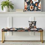 Watercolor Flower Printed Pattern" Upholstered Floral Bench - Traditional Bench