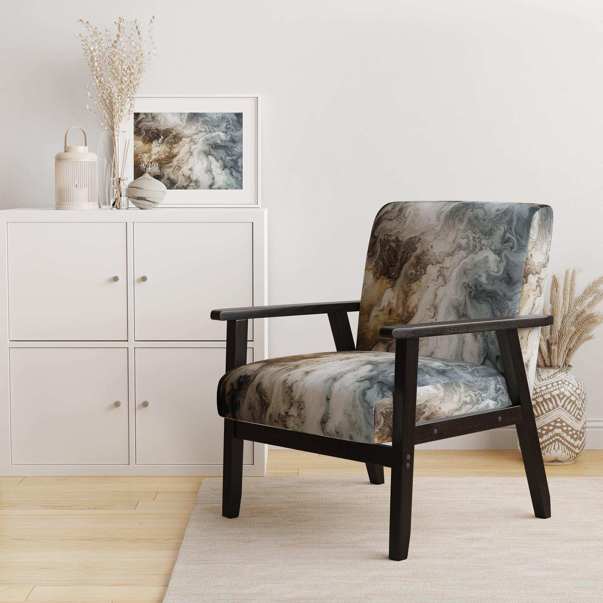 Abstract Marble With Copy Space II- Upholstered Accent Chair