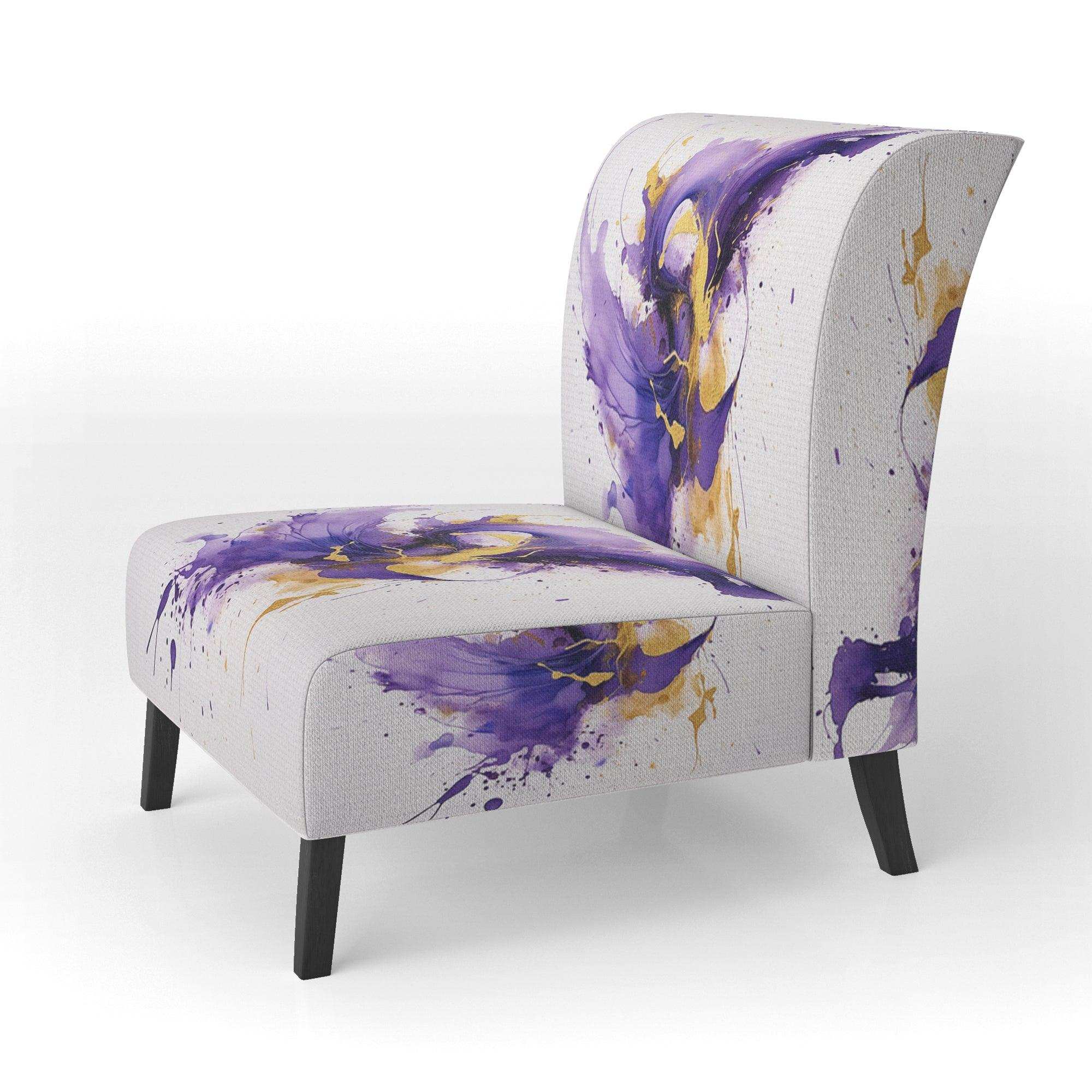 Purple and Gold Splash- Upholstered Accent Chair