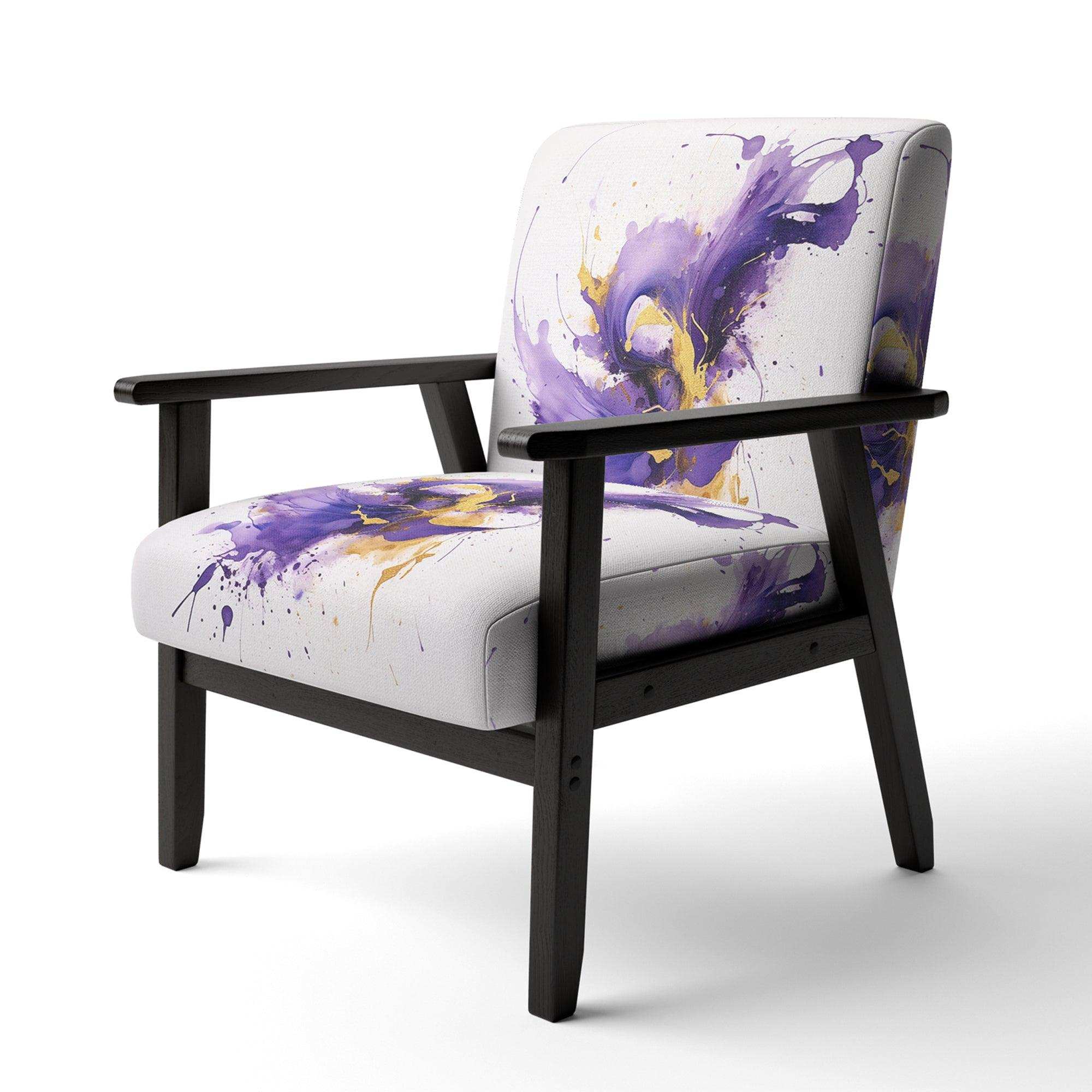 Purple and Gold Splash- Upholstered Accent Chair