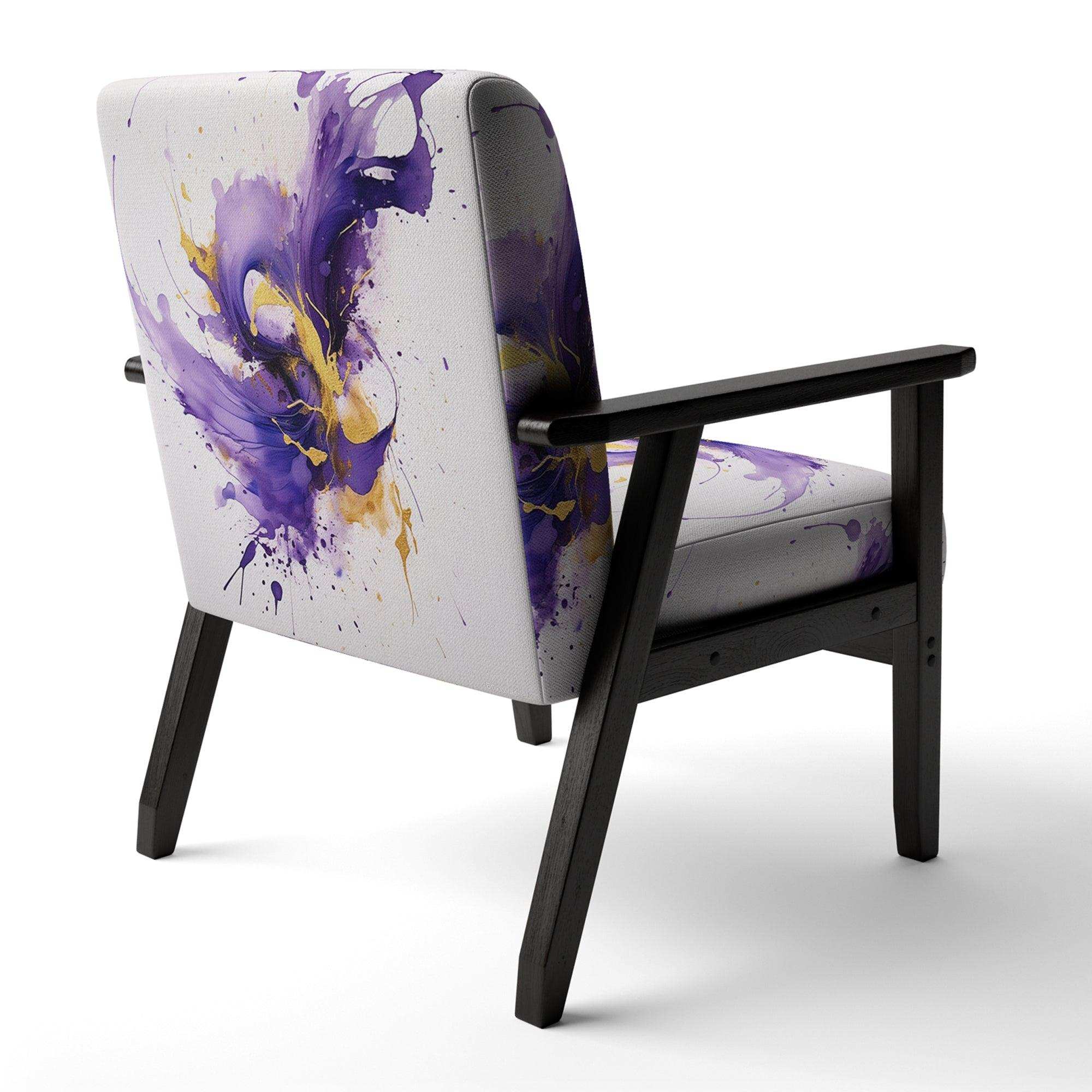 Purple and Gold Splash- Upholstered Accent Chair