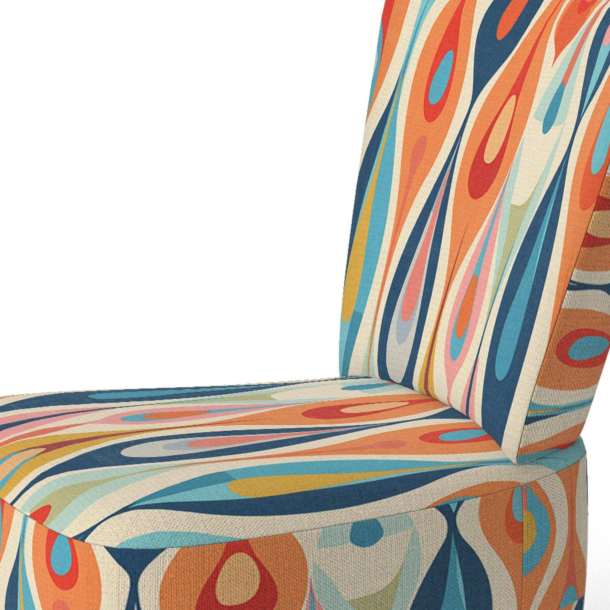 Retro Abstract Drops XI- Upholstered Accent Chair