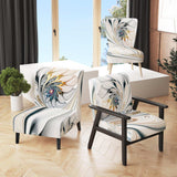 White Stained Glass Floral Floral Accent Chair