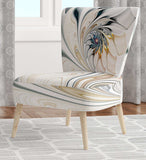 White Stained Glass Floral Floral Accent Chair
