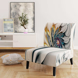 White Stained Glass Floral Floral Accent Chair