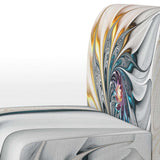 White Stained Glass Floral Floral Accent Chair