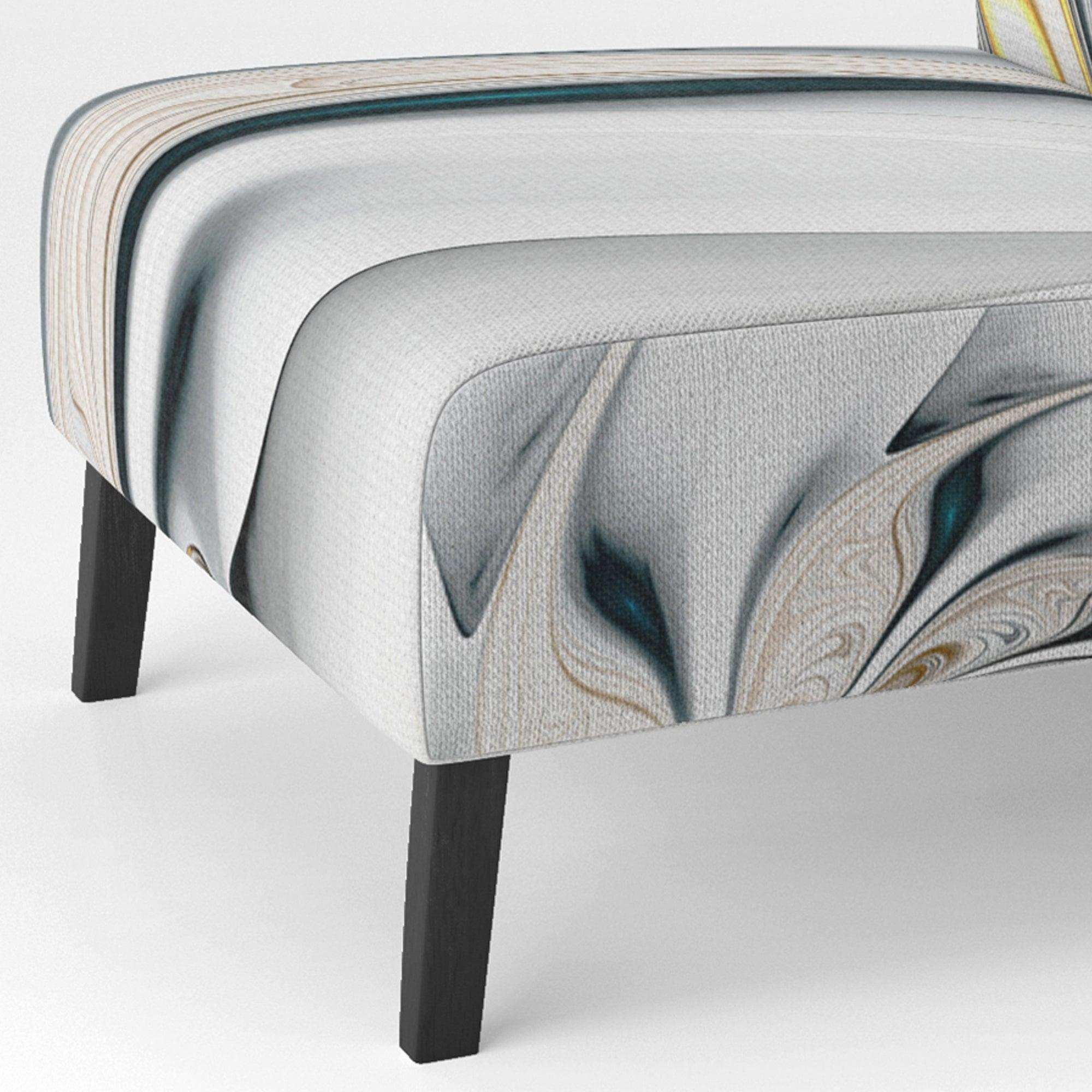 White Stained Glass Floral Floral Accent Chair