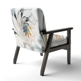 White Stained Glass Floral Floral Accent Chair