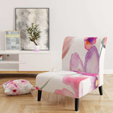 Seamless Pattern of Pink Flowers Floral Accent Chair