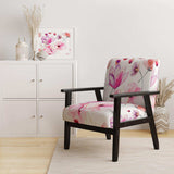 Seamless Pattern of Pink Flowers Floral Accent Chair