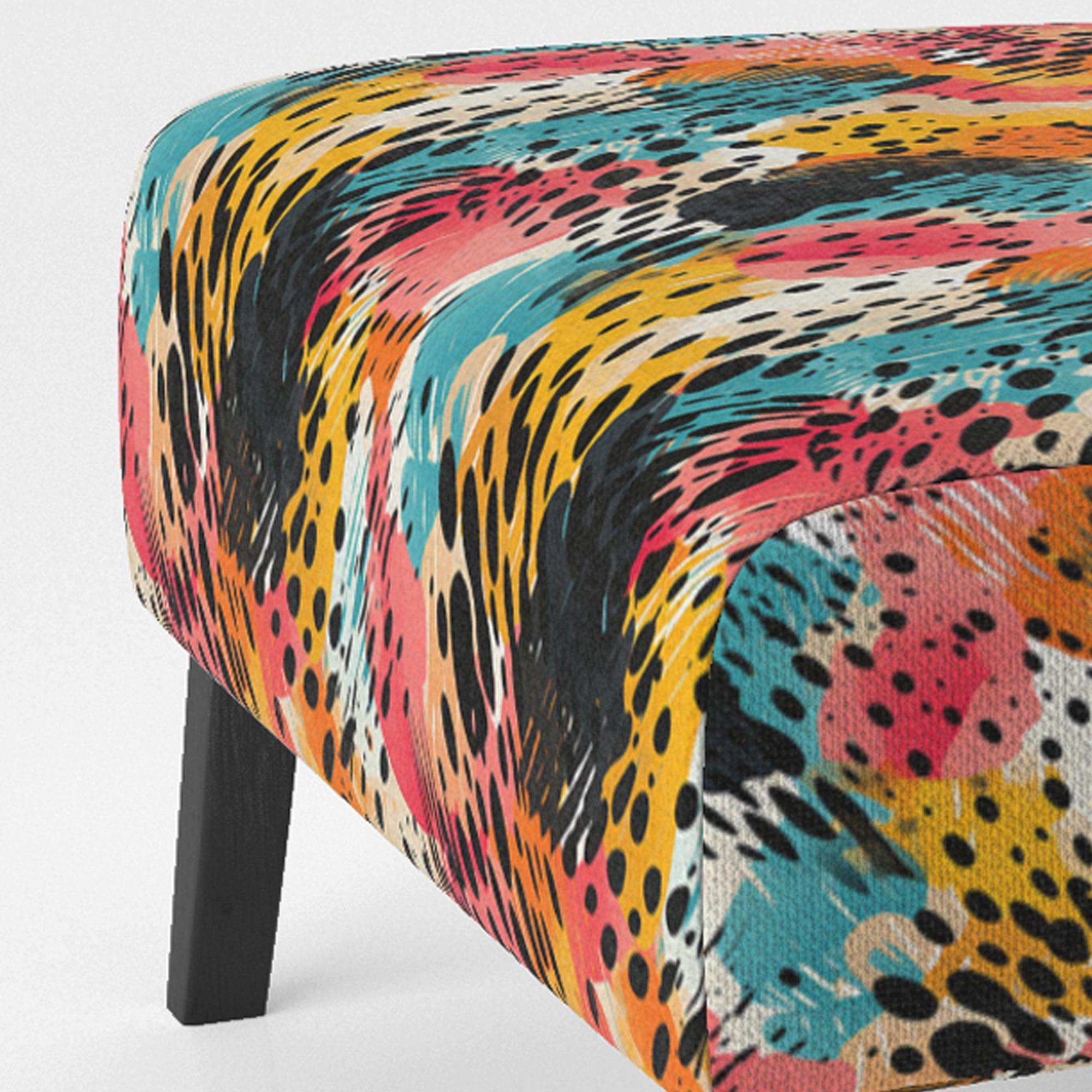 Colorful Neon Jungle Flash- Upholstered Accent Chair