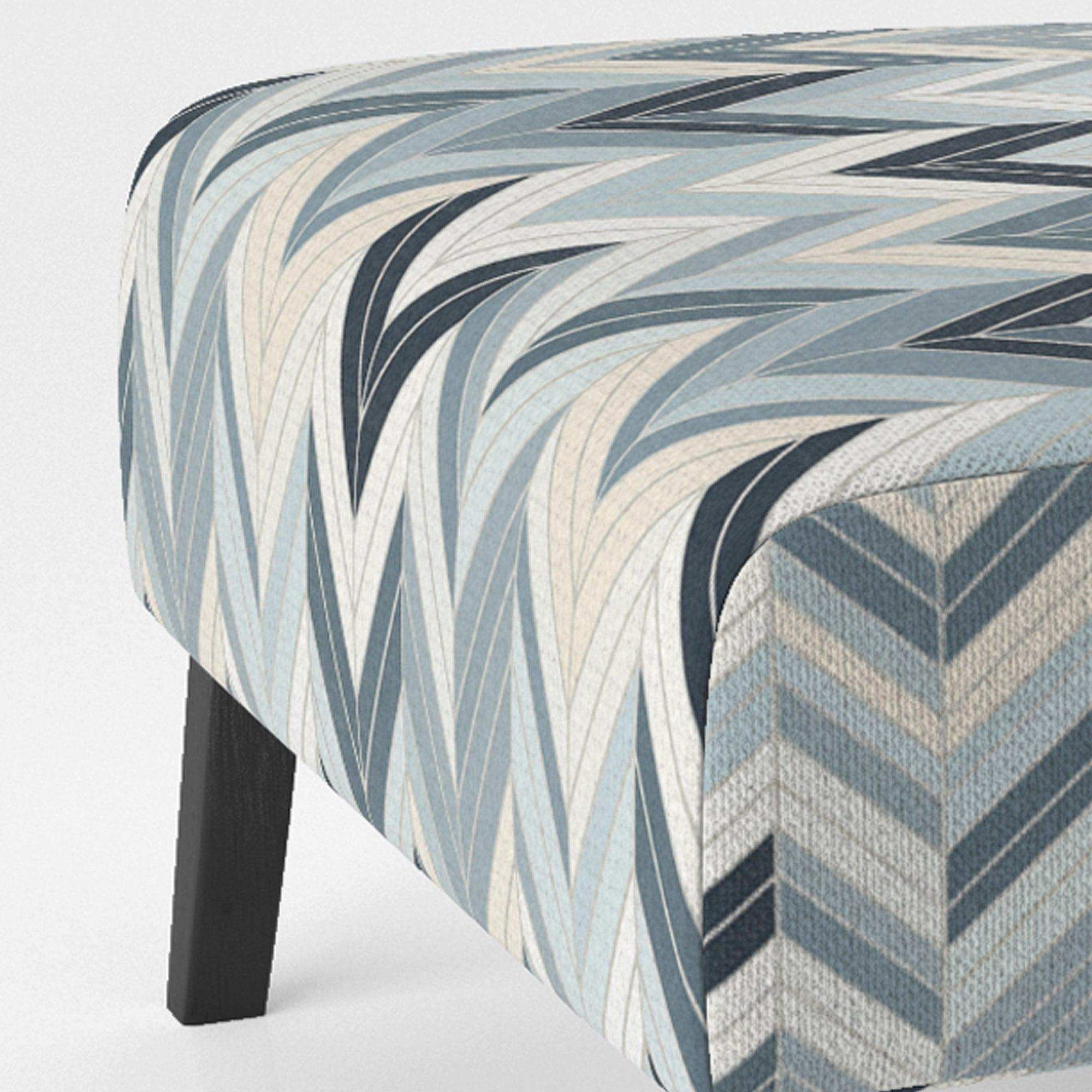 Grey And White Herringbone Chevron Pattern- Upholstered Accent Chair