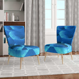 Large Light Blue Flower and Petals Floral Accent Chair