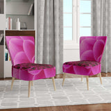 Dark Pink Abstract Flower Petals Floral Accent Chair