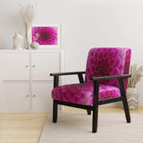 Dark Pink Abstract Flower Petals Floral Accent Chair