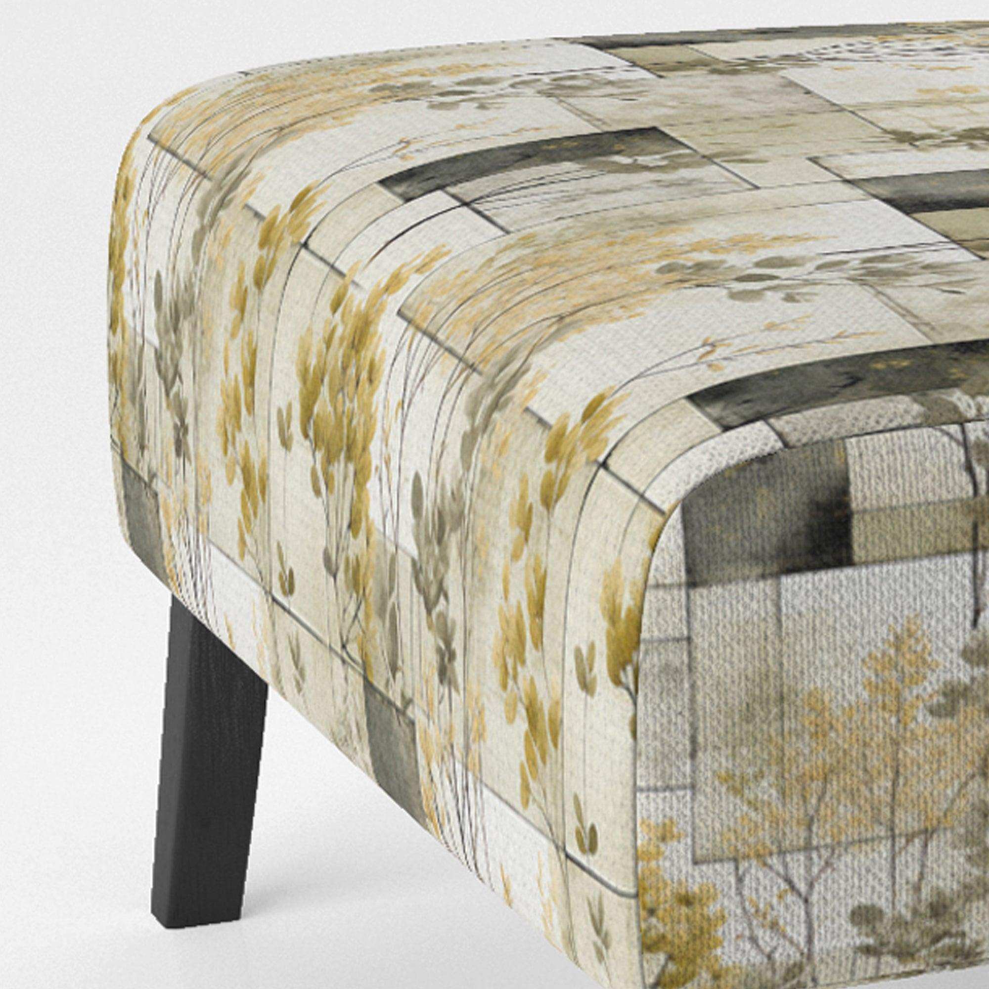 Green Cubic Botanical Dreams- Upholstered Accent Chair