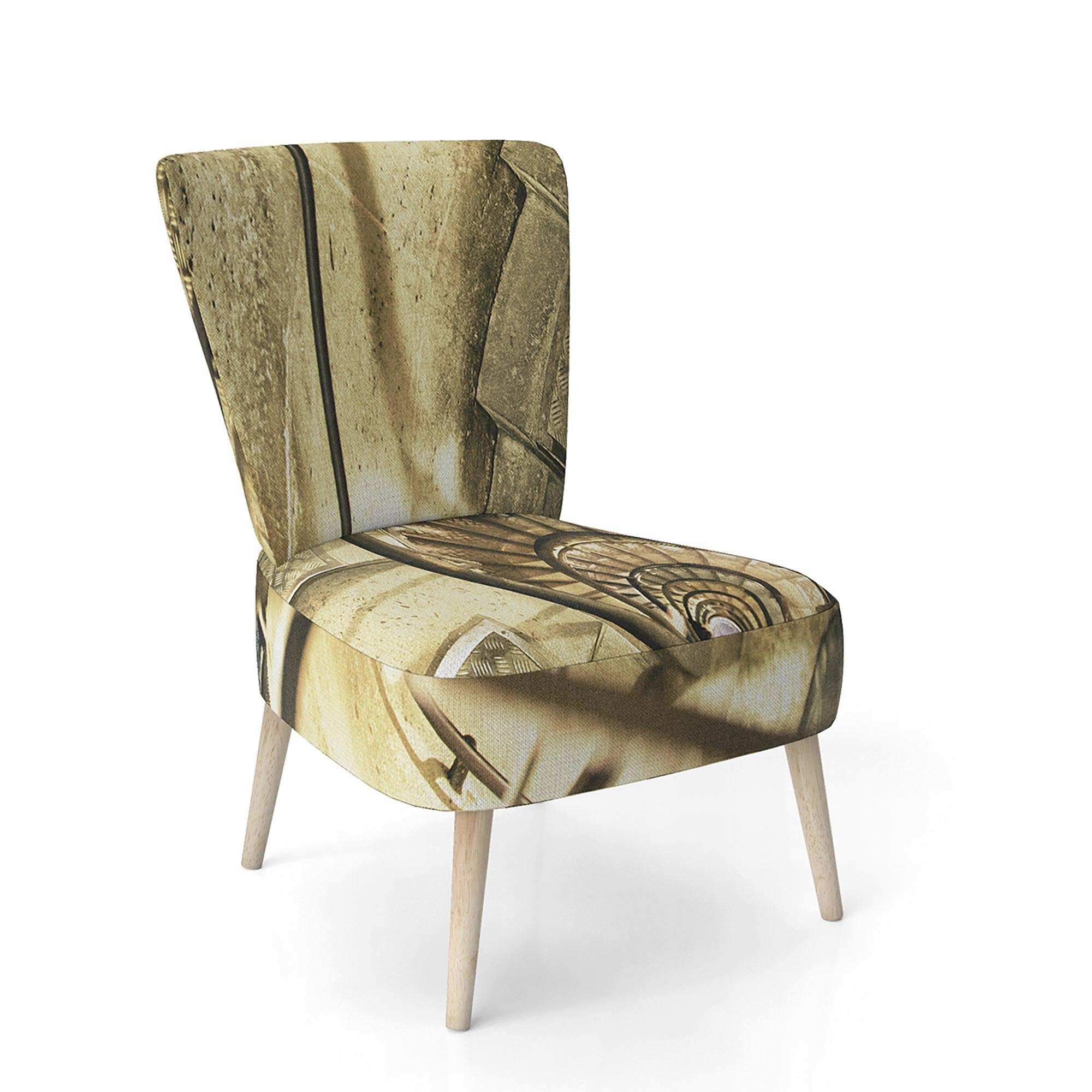Architectural Detail of Paris in Winter Mid-Century Accent Chair