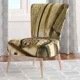 Architectural Detail of Paris in Winter Mid-Century Accent Chair