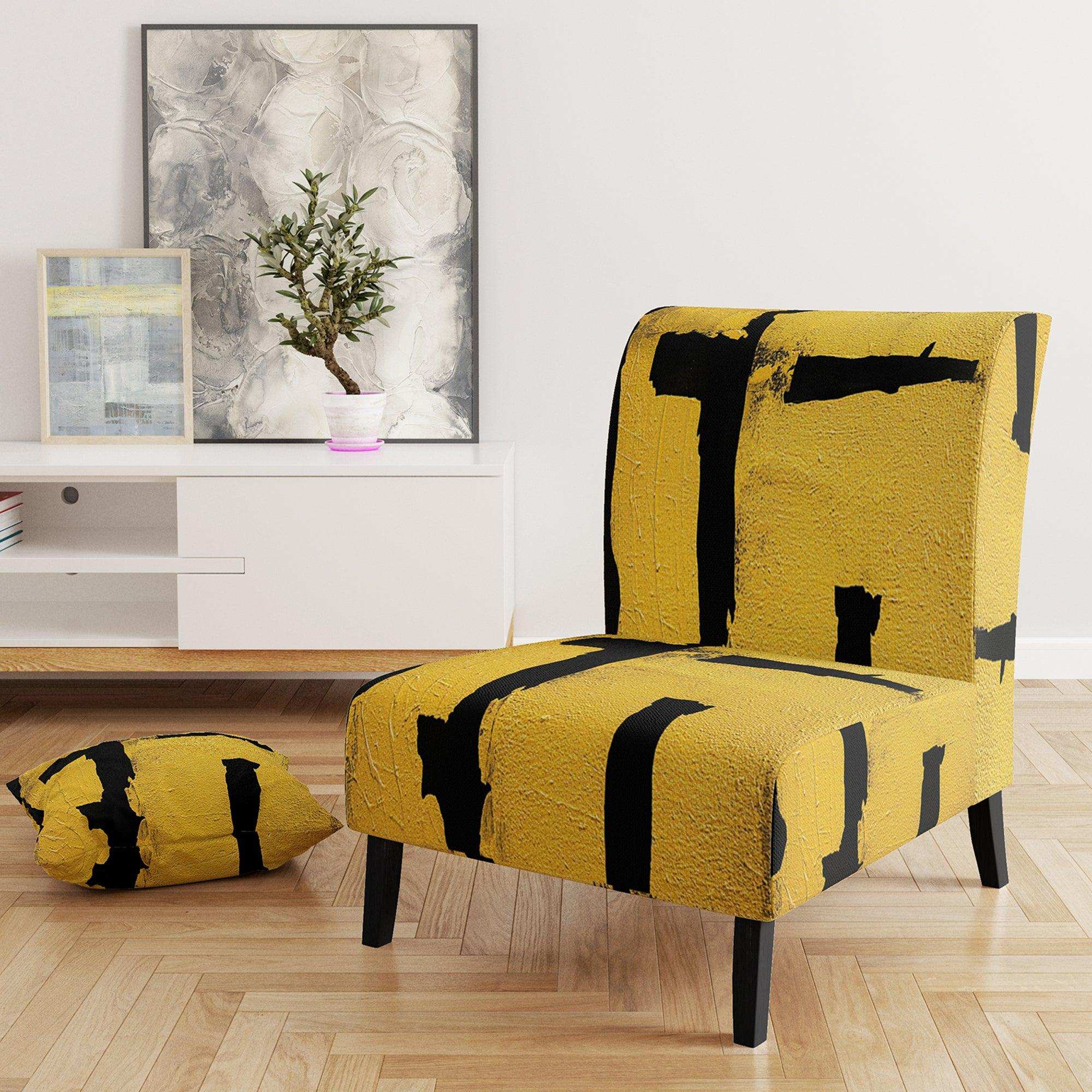 Glam Dancing Shape I- Upholstered Accent Chair
