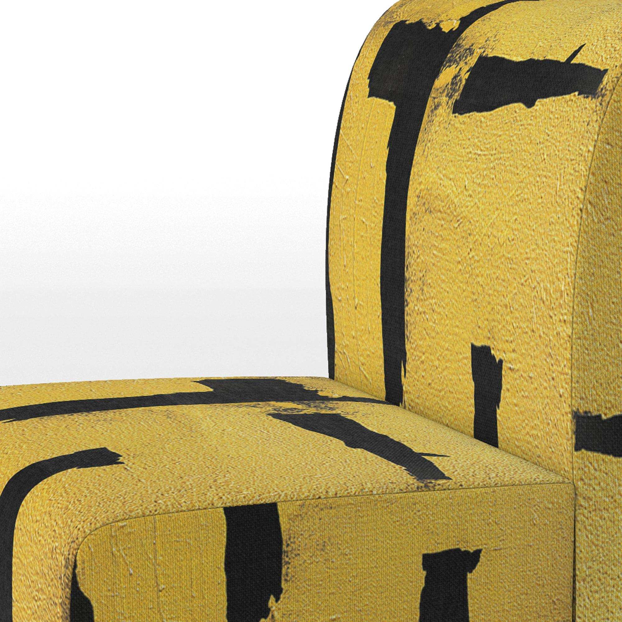 Glam Dancing Shape I- Upholstered Accent Chair
