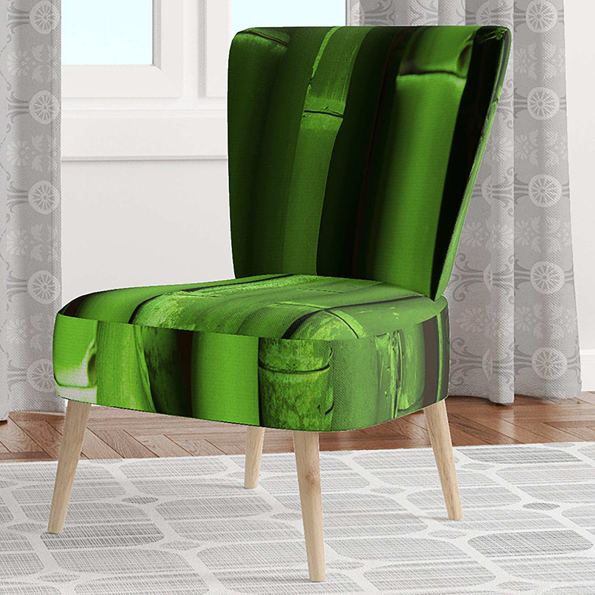 Green Bamboo Forest Floral Accent Chair
