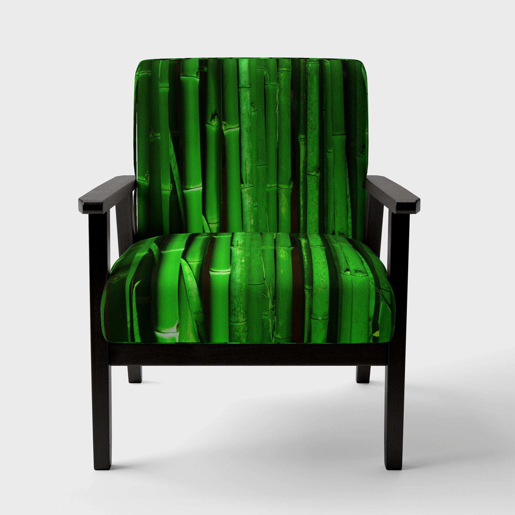 Green Bamboo Forest Floral Accent Chair