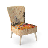 Orange Buttlerfly in Watercolor Painting Floral Accent Chair