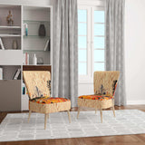 Orange Buttlerfly in Watercolor Painting Floral Accent Chair
