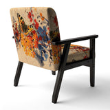 Orange Buttlerfly in Watercolor Painting Floral Accent Chair