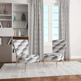 White Abstract Pattern Scandinavian Accent Chair