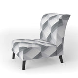 White Abstract Pattern Scandinavian Accent Chair