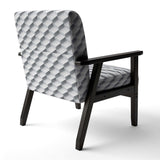White Abstract Pattern Scandinavian Accent Chair
