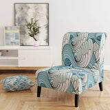 Great Wave inspiration Coastal Pattern Accent Chair