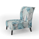 Great Wave inspiration Coastal Pattern Accent Chair
