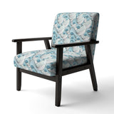 Great Wave inspiration Coastal Pattern Accent Chair