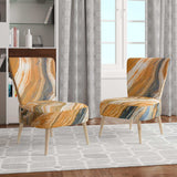 Segment Layers of Marbled Rock Mid-Century Accent Chair