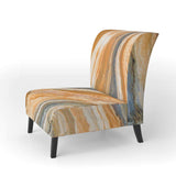 Segment Layers of Marbled Rock Mid-Century Accent Chair
