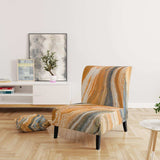 Segment Layers of Marbled Rock Mid-Century Accent Chair