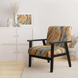 Segment Layers of Marbled Rock Mid-Century Accent Chair