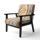 Segment Layers of Marbled Rock Mid-Century Accent Chair