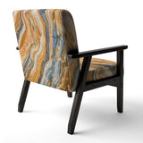 Segment Layers of Marbled Rock Mid-Century Accent Chair