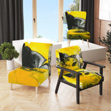 Yellow, White and Black Marbled Acrylic Modern Accent Chair