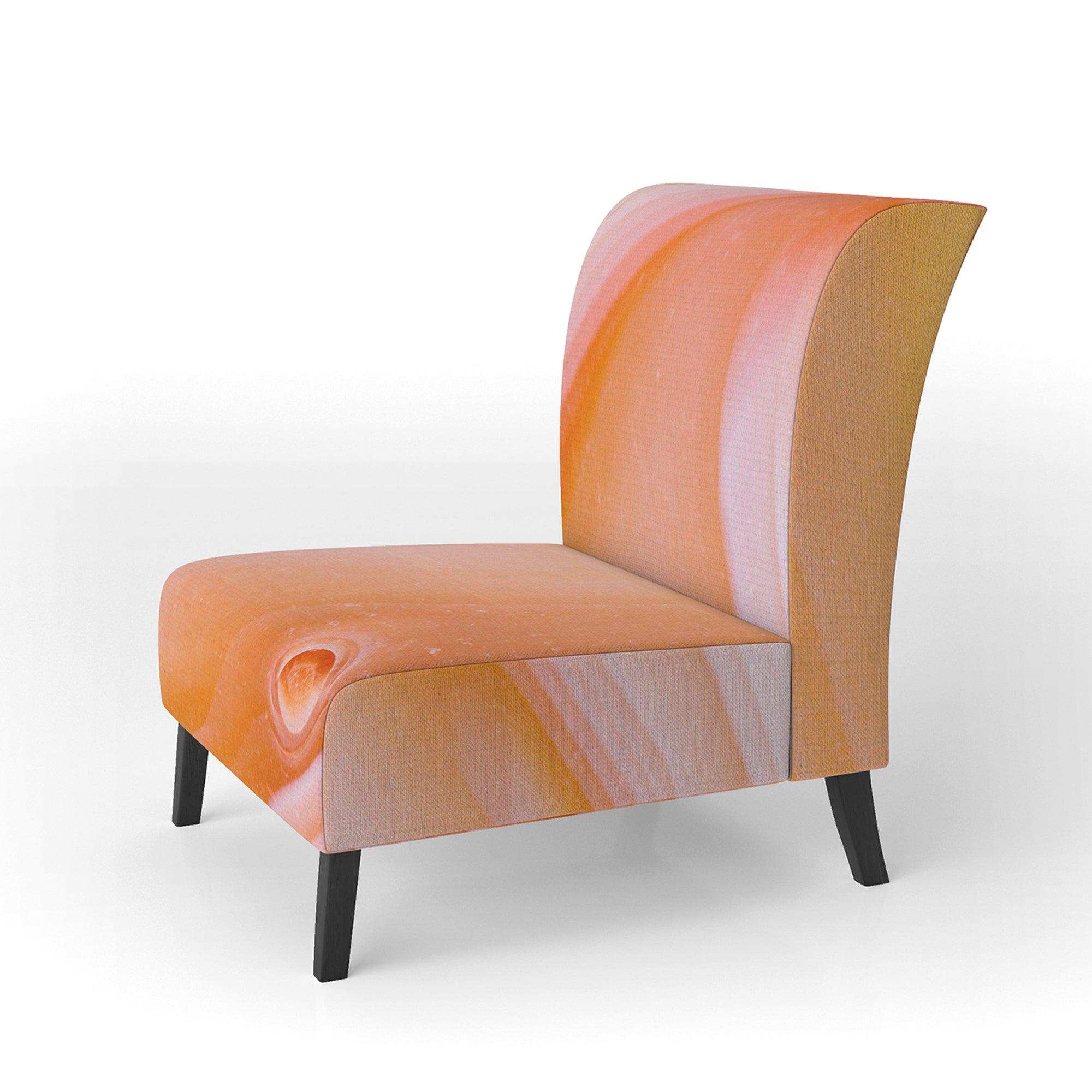 Mineral Orange Agate Mid-Century Accent Chair